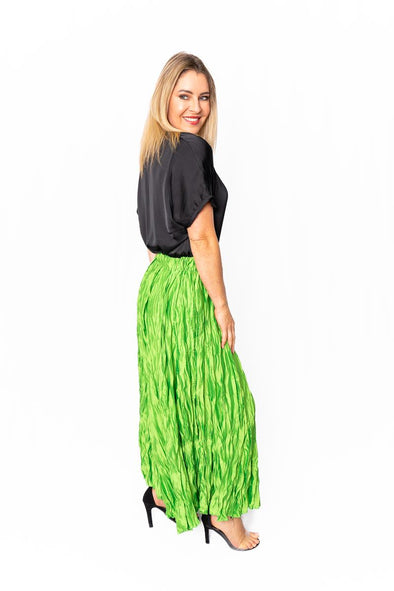 The Italian Closet: Amber Maxi Skirt - Lime Green