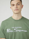 Ben Sherman Flock Logo Tee - Rich Fern