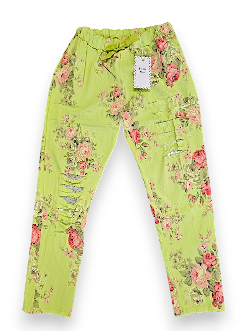 Helga May: High Tea Pants - Bright Lime