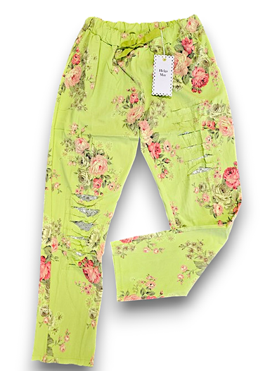 Helga May: High Tea Pants - Bright Lime