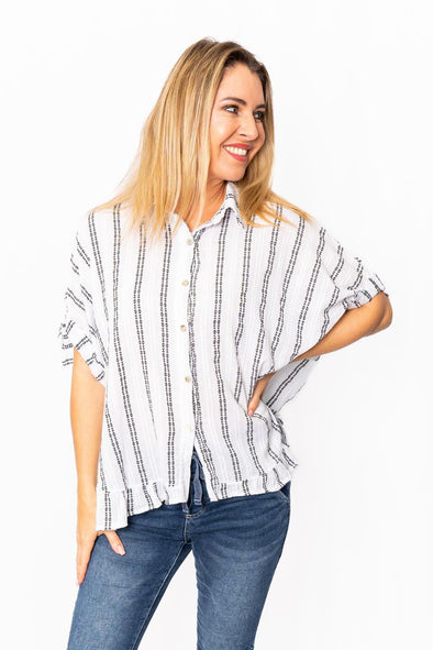 The Italian Closet: Nyla Soft Striped Shirt