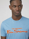 Ben Sherman Flock Logo Tee - Kingfisher