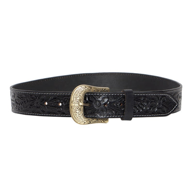 Leather Belt with Removable Buckle - Black