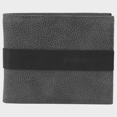 Italian Leather Men's Wallet: Embossed Detailing - Black