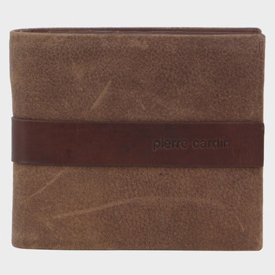 Italian Leather Men's Wallet: Embossed Detailing - Brown
