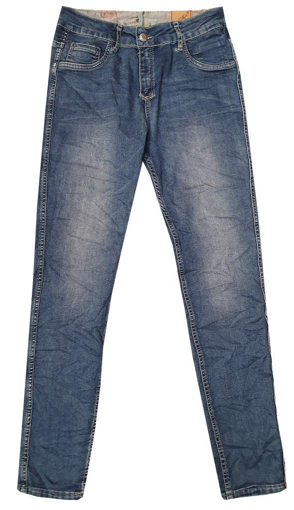 Womens Reversible Jeans - Navy & Poppies
