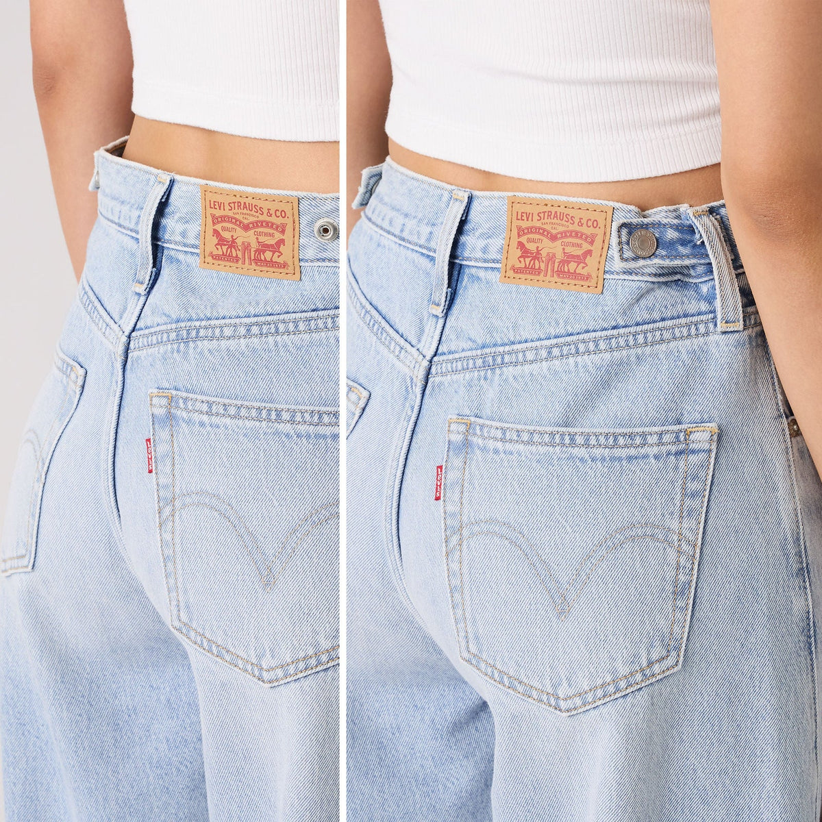Levi's® Women's Cinch Barrel Jeans - 'Abraided Art' Light Wash