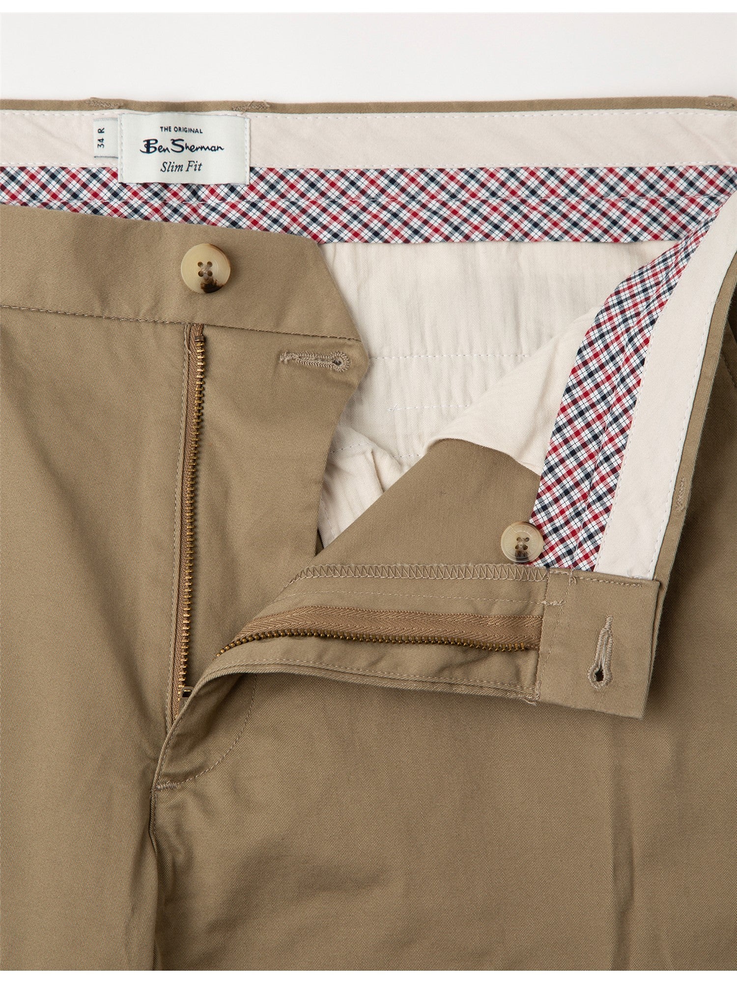 Ben Sherman Slim Stretch Chino - Stone