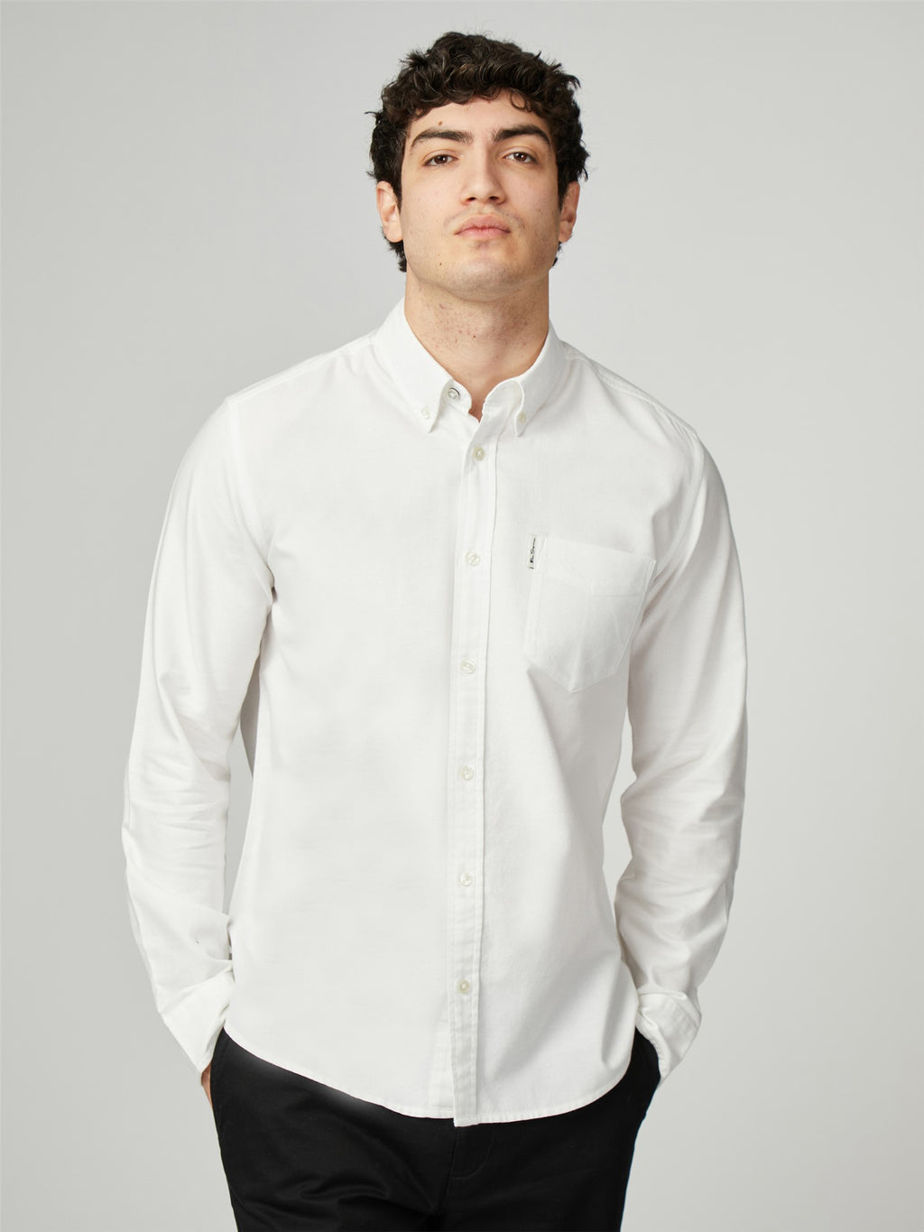 Ben Sherman Oxford Long Sleeve Shirt - White