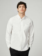 Ben Sherman Oxford Long Sleeve Shirt - White