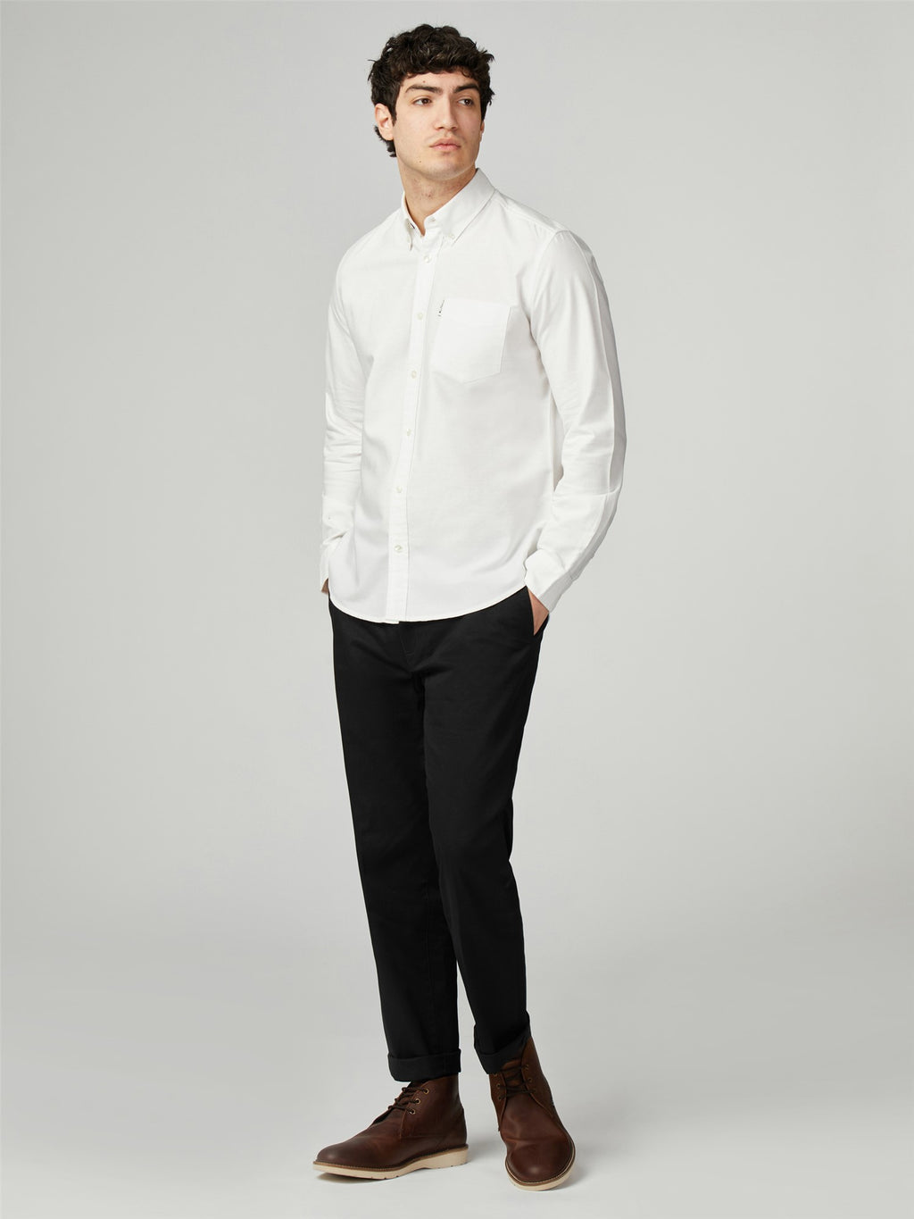 Ben Sherman Oxford Long Sleeve Shirt - White