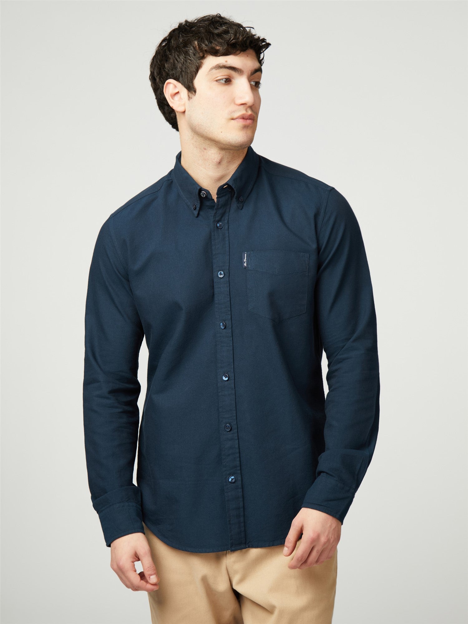Ben Sherman Long Sleeve Shirt: Signature Oxford - Navy