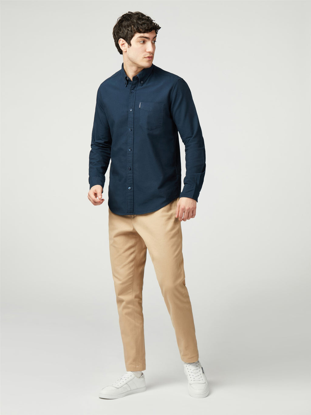 Ben Sherman Long Sleeve Shirt: Signature Oxford - Navy