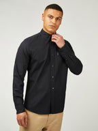 Ben Sherman Oxford Long Sleeve Shirt - Black Barley