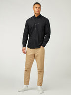 Ben Sherman Oxford Long Sleeve Shirt - Black Barley