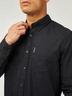 Ben Sherman Oxford Long Sleeve Shirt - Black Barley