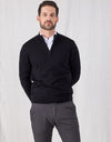 Mataura 1/4 Zip Merino - Black