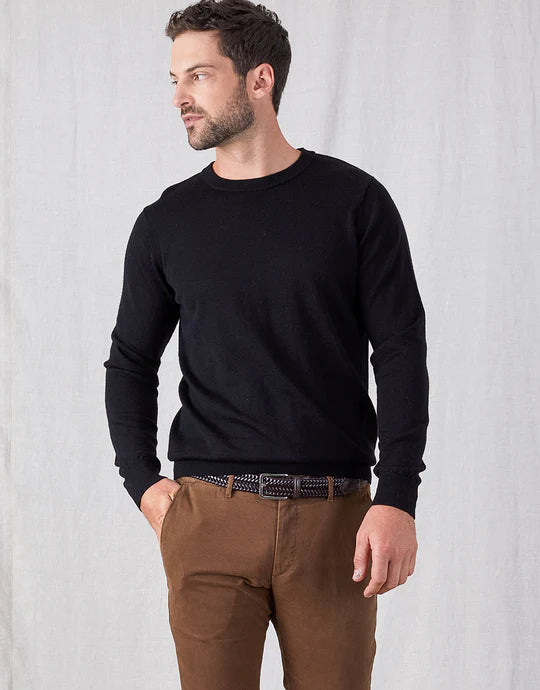 Naseby Crew Neck Merino - Black