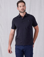 Portofino Cotton Polo - Black