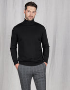 Wanaka Roll Neck Merino - Black