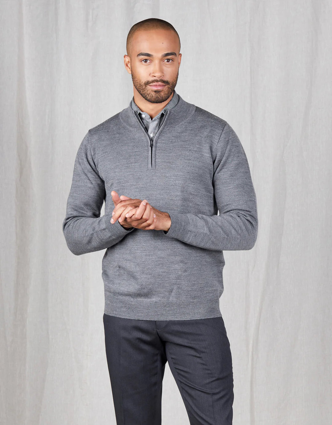 Mataura 1/4 Zip Merino - Grey