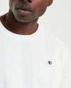 Ben Sherman Textured Vertical Stripe Tee - Snow White