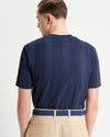 Ben Sherman Textured Vertical Stripe Tee - Dark navy