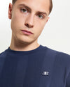 Ben Sherman Textured Vertical Stripe Tee - Dark navy