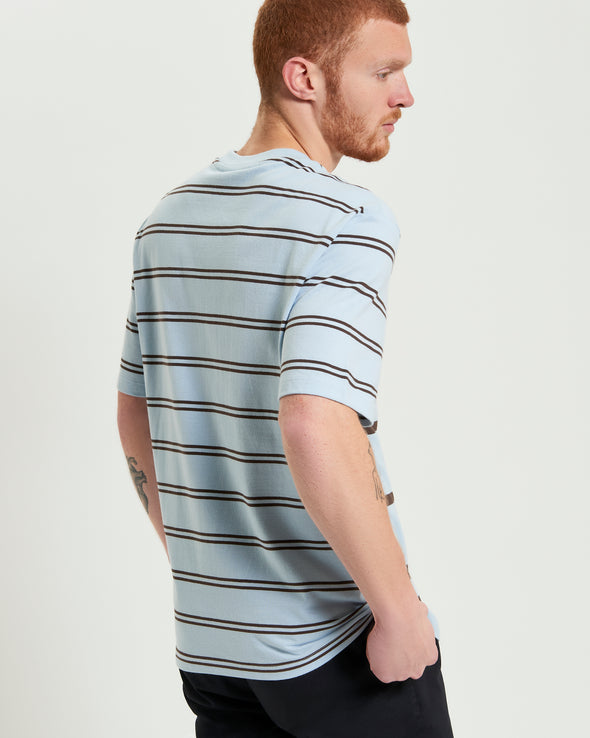 Ben Sherman Mixed Stripe Tee - Ice Blue