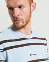 Ben Sherman Mixed Stripe Tee - Ice Blue