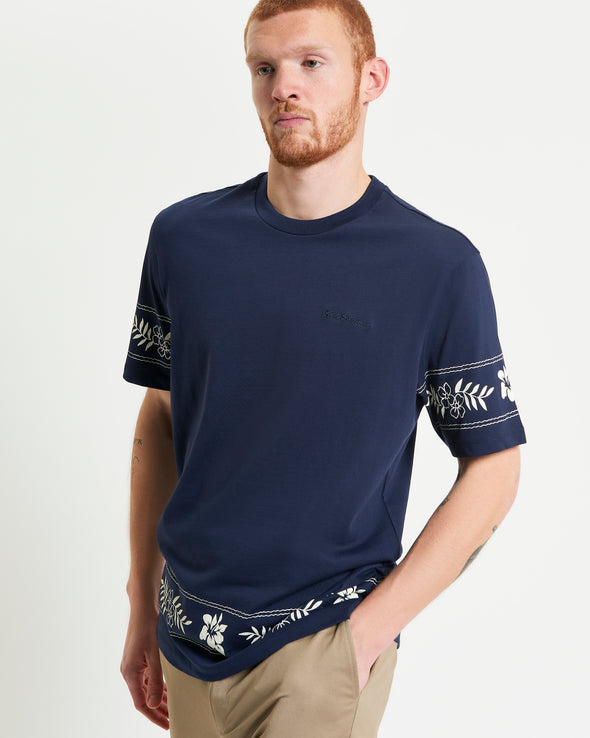 Ben Sherman Border Print Tee - Dark Navy