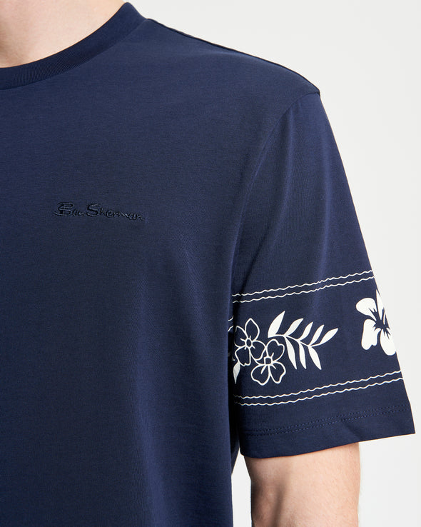 Ben Sherman Border Print Tee - Dark Navy