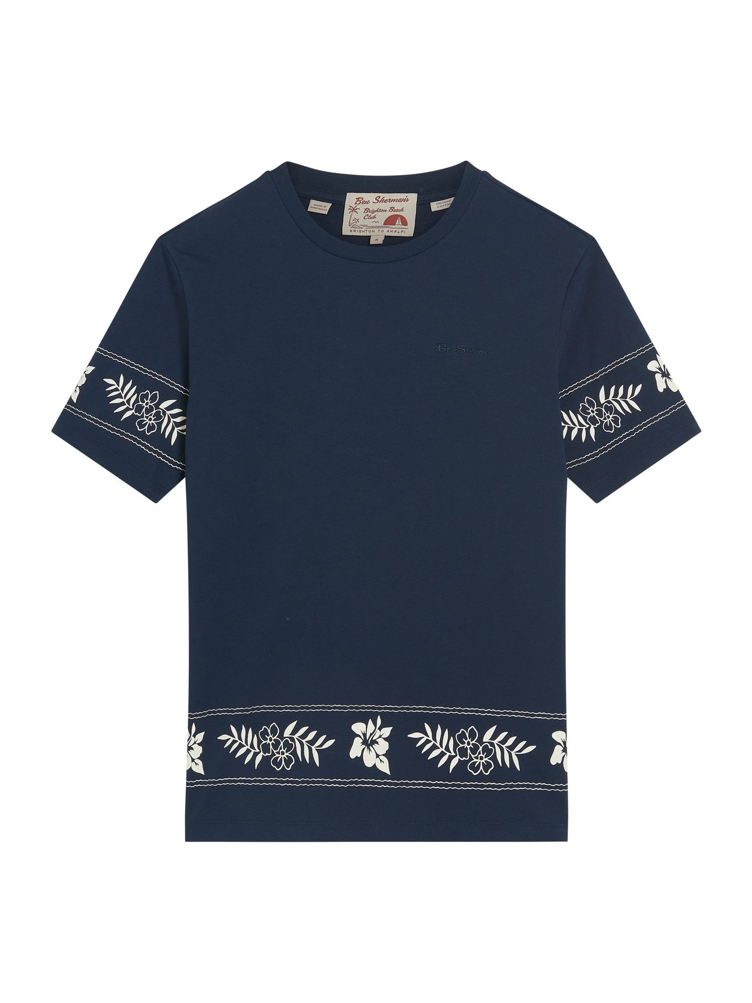Ben Sherman Border Print Tee - Dark Navy