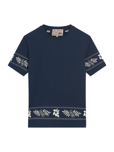 Ben Sherman Border Print Tee - Dark Navy
