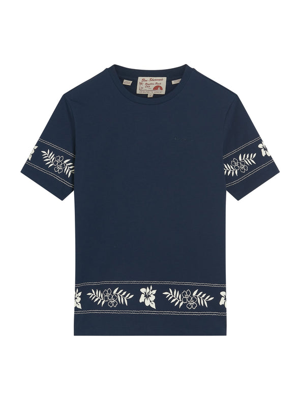 Ben Sherman Border Print Tee - Dark Navy