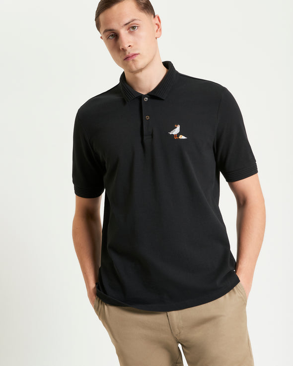 Ben Sherman Embroidery Polo - Black Gull