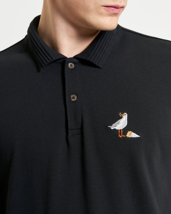 Ben Sherman Embroidery Polo - Black Gull