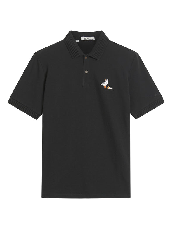 Ben Sherman Embroidery Polo - Black Gull