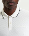 Ben Sherman Chequerboard Texture Polo -  Snow White