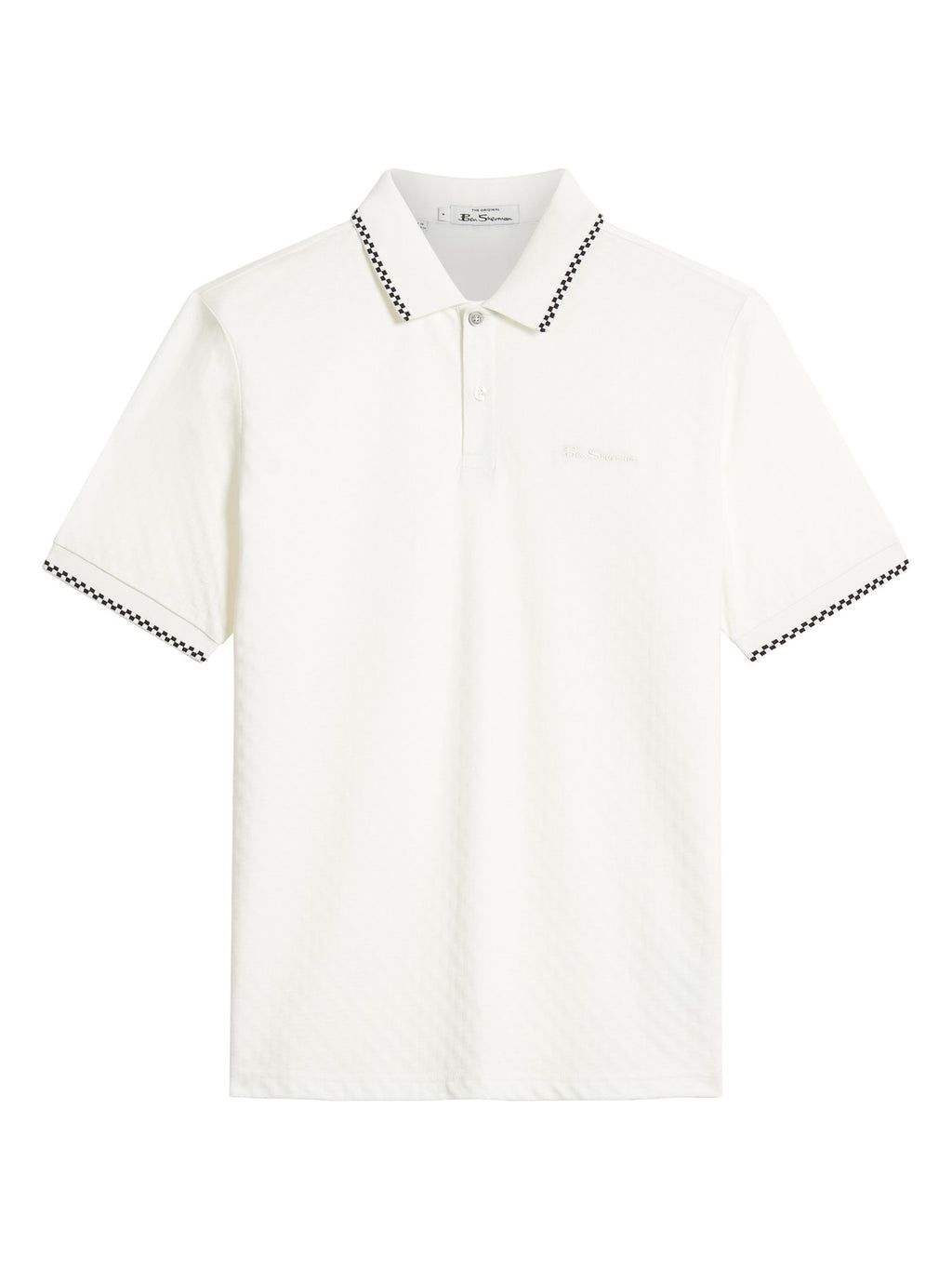 Ben Sherman Chequerboard Texture Polo -  Snow White