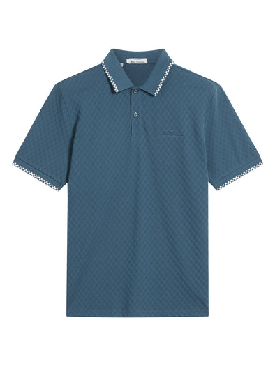 Ben Sherman Chequerboard Texture Polo - Indigo