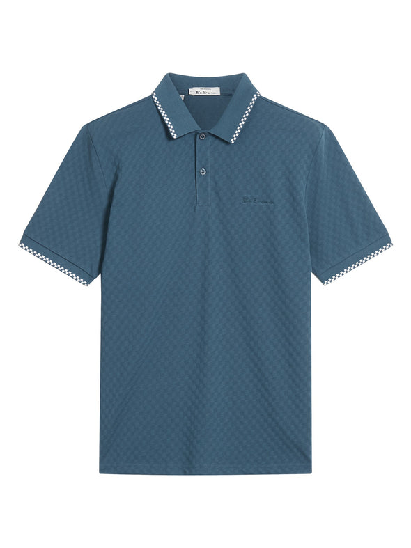 Ben Sherman Chequerboard Texture Polo - Indigo