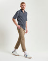 Ben Sherman Waffle Stripe polo - Dark Navy