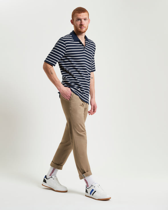 Ben Sherman Waffle Stripe polo - Dark Navy