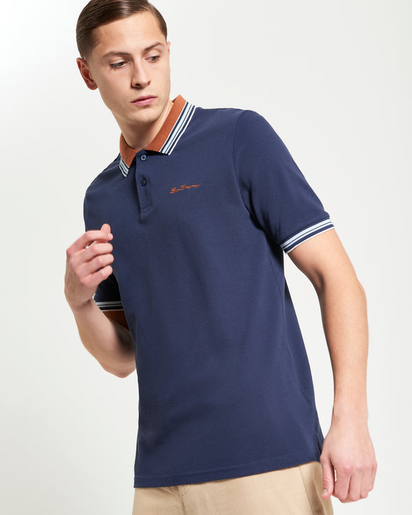 Ben Sherman House Collar Logo Polo - Dark Navy
