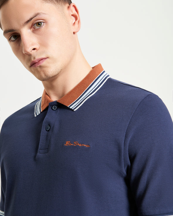 Ben Sherman House Collar Logo Polo - Dark Navy