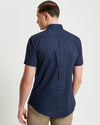 Ben Sherman Short Sleeve Shirt: Stipple Print - Dark Navy