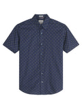 Ben Sherman Short Sleeve Shirt: Stipple Print - Dark Navy