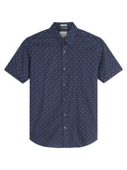 Ben Sherman Short Sleeve Shirt: Stipple Print - Dark Navy