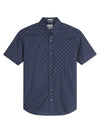 Ben Sherman Short Sleeve Shirt: Stipple Print - Dark Navy